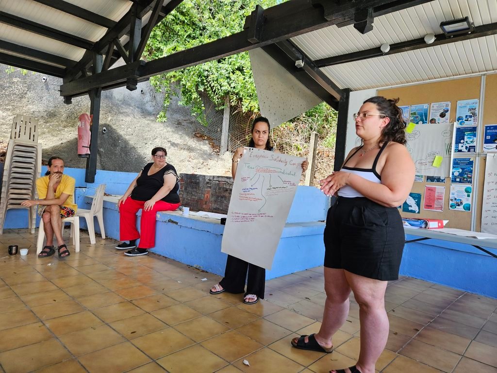 Participant presenting ideas during the BRIDGES partnership-building seminar in Martinique