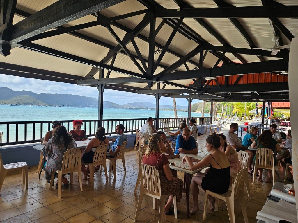 BRIDGES participants working in small discussion groups overlooking the coast